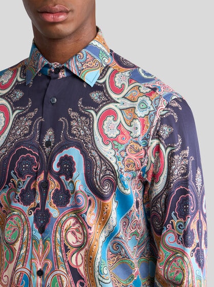 MULTICOLOURED PAISLEY COTTON SHIRT