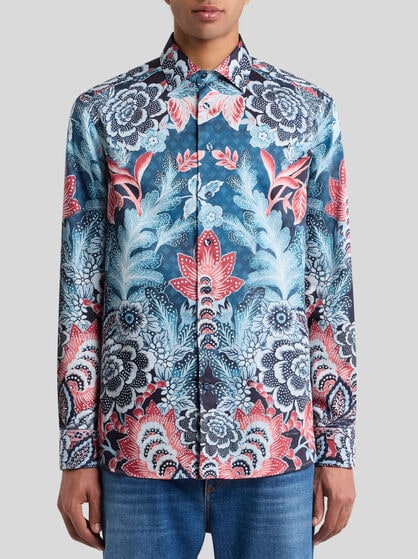 COTTON SHIRT WITH PLACED PRINT