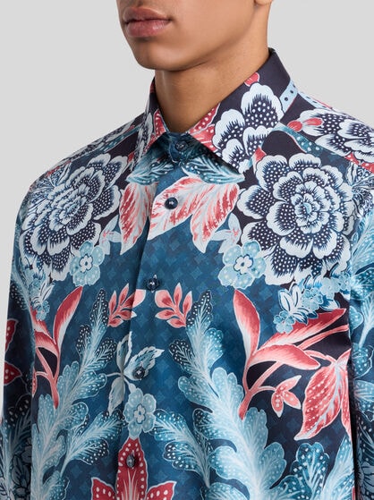 COTTON SHIRT WITH PLACED PRINT