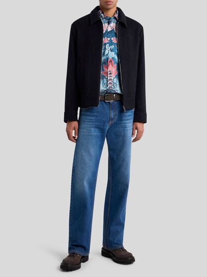 COTTON SHIRT WITH PLACED PRINT