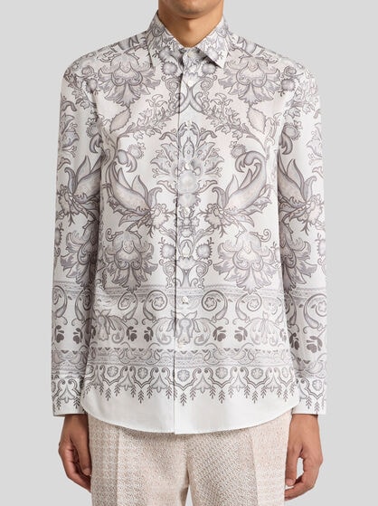 COTTON SHIRT WITH PLACED PRINT