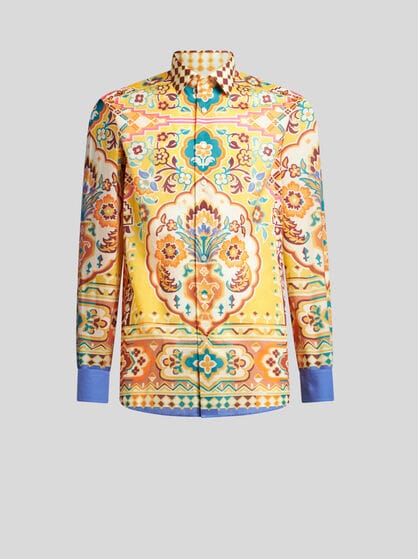 PRINTED COTTON MUSLIN SHIRT