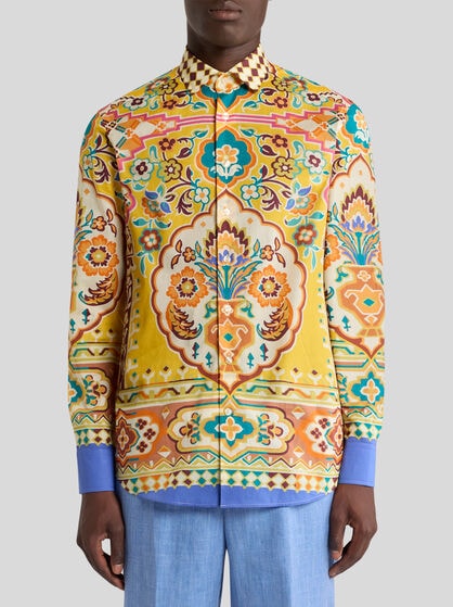 PRINTED COTTON MUSLIN SHIRT