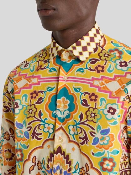 PRINTED COTTON MUSLIN SHIRT