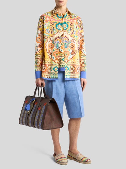PRINTED COTTON MUSLIN SHIRT