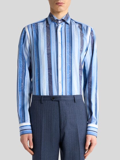 STRIPED COTTON JACQUARD SHIRT