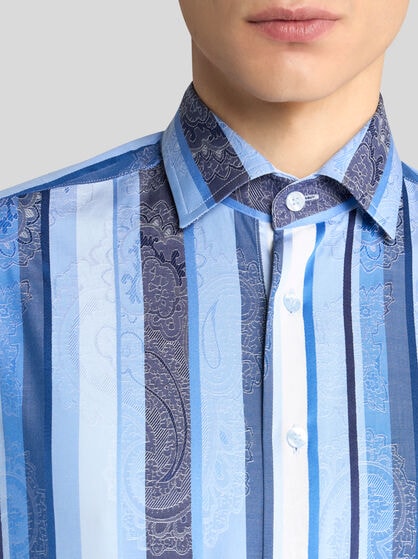 STRIPED COTTON JACQUARD SHIRT