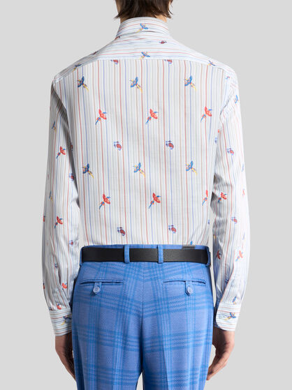 ARCHIVE TIE COTTON JACQUARD SHIRT