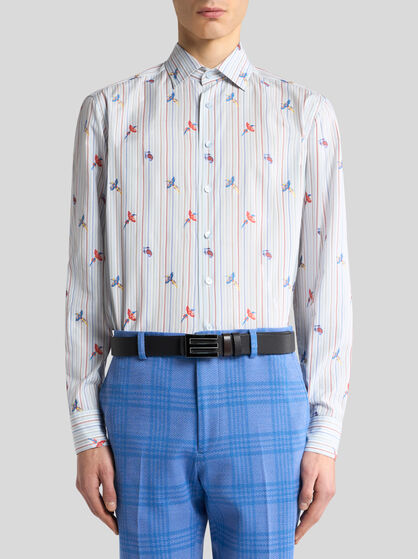 ARCHIVE TIE COTTON JACQUARD SHIRT
