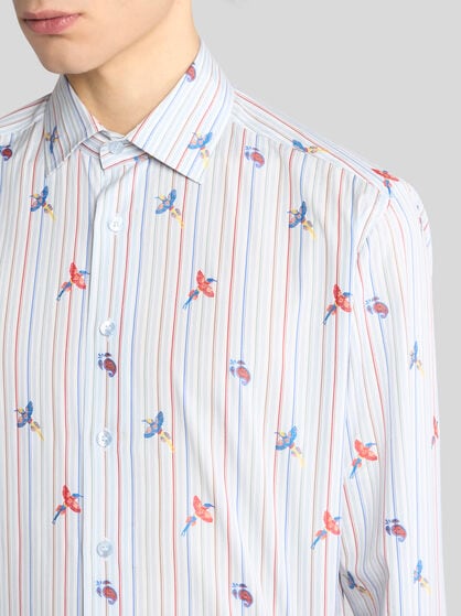 ARCHIVE TIE COTTON JACQUARD SHIRT