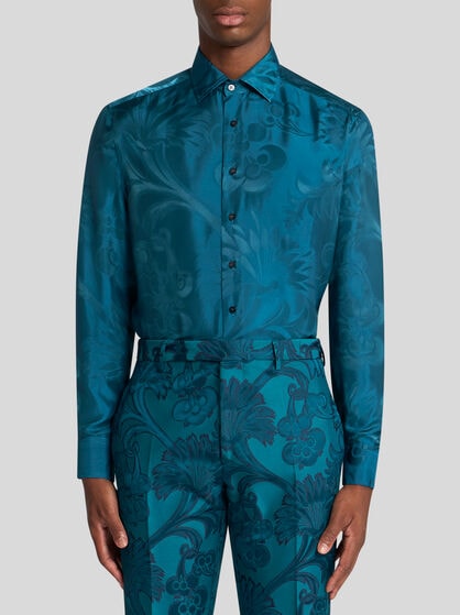 FLORAL LEAFY JACQUARD ROMA SHIRT