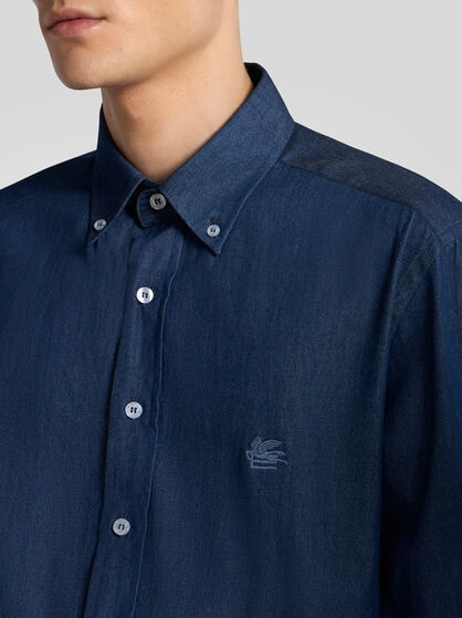 DENIM SHIRT WITH LOGO
