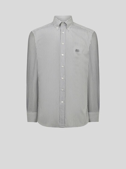 STRIPED BUTTON-DOWN COTTON SHIRT