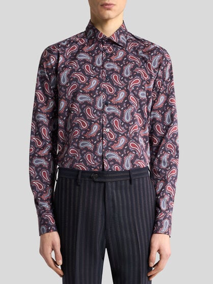 COTTON SHIRT WITH PAISLEY PRINT
