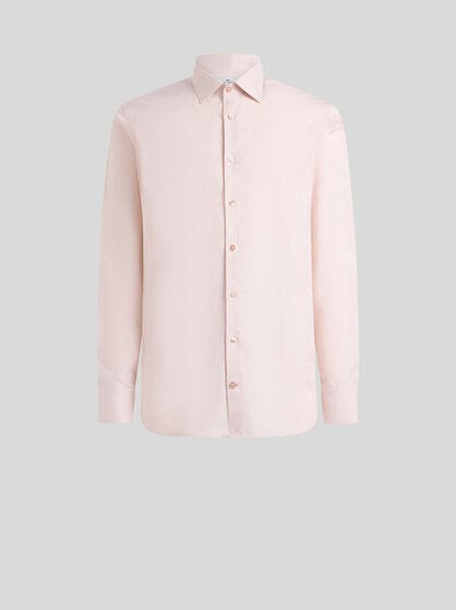 JACQUARD SHIRT WITH TONE-ON-TONE FLORAL MOTIF