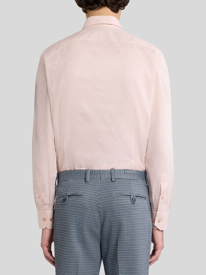 JACQUARD SHIRT WITH TONE-ON-TONE FLORAL MOTIF