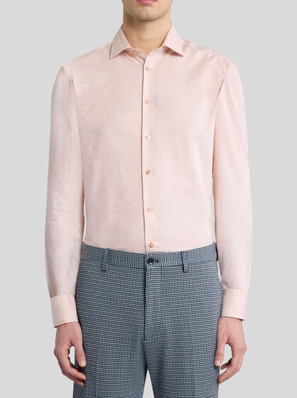 JACQUARD SHIRT WITH TONE-ON-TONE FLORAL MOTIF