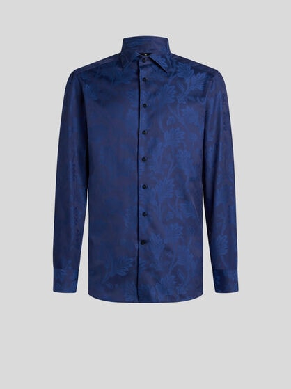 CAMICIA IN COTONE JACQUARD FLOREALE