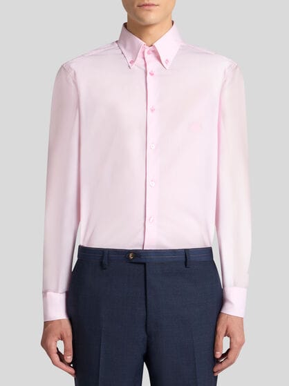 PLAIN-COLOURED BUTTON-DOWN SHIRT