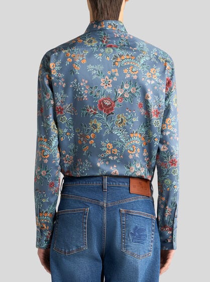 COTTON SHIRT WITH ALL-OVER FLORAL PRINT