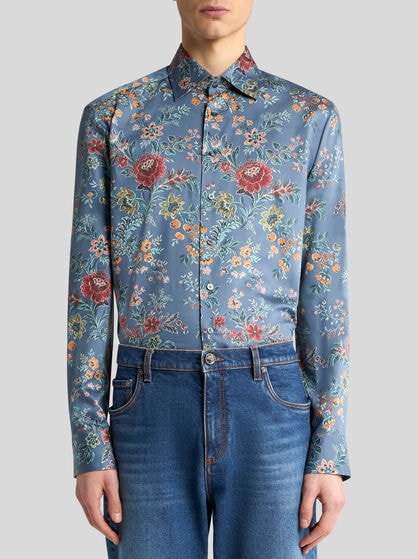 COTTON SHIRT WITH ALL-OVER FLORAL PRINT