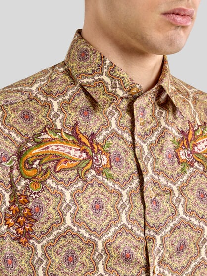 COTTON SHIRT WITH PAISLEY EMBROIDERY
