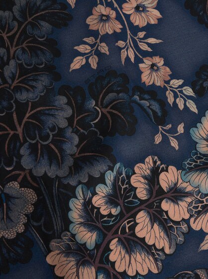 폴리지 프린트 실크 셔츠