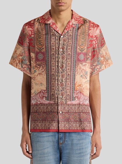 PRINTED SILK BOWLING SHIRT