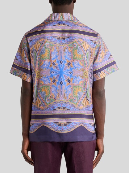TWILL SHIRT WITH PLACED PAISLEY PRINT