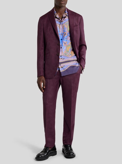 TWILL SHIRT WITH PLACED PAISLEY PRINT