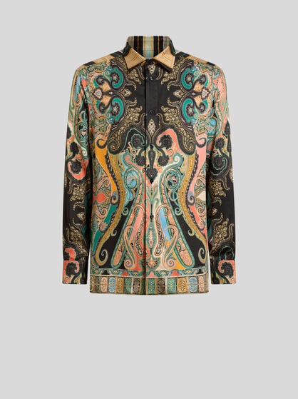 LONG PAISLEY SHIRT WITH STRIPES