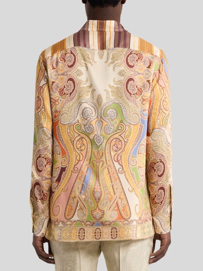 LONG PAISLEY SHIRT WITH STRIPES