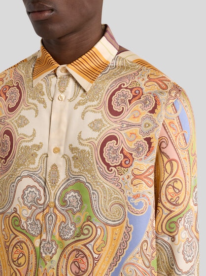 LONG PAISLEY SHIRT WITH STRIPES