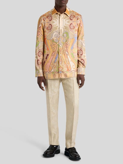 LONG PAISLEY SHIRT WITH STRIPES