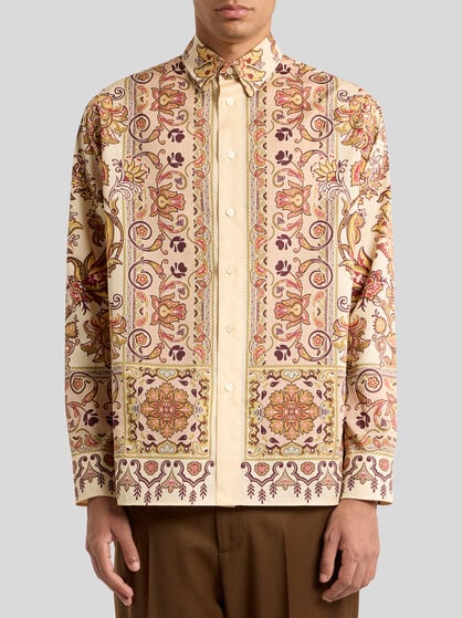 COTTON SHIRT WITH PLACED PRINT