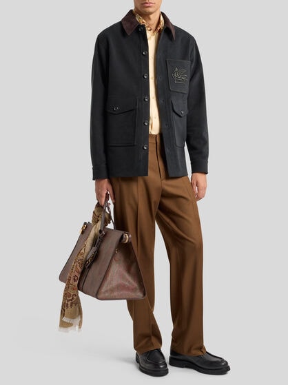COTTON SHIRT WITH PLACED PRINT