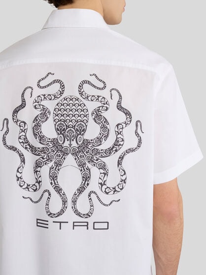 STRETCH COTTON SHIRT WITH OCTOPUS