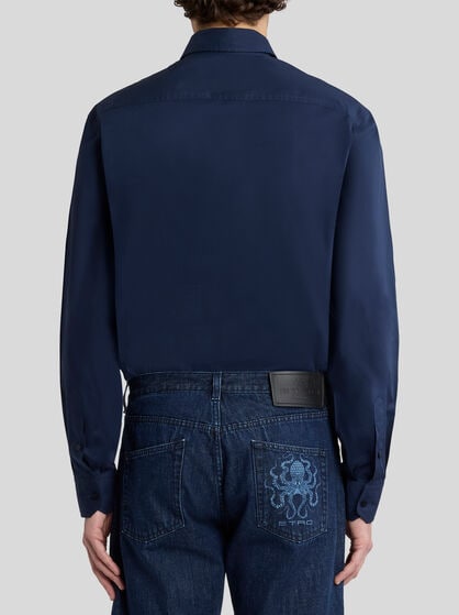 SHIRT WITH BREAST POCKET AND OCTOPUS EMBROIDERY