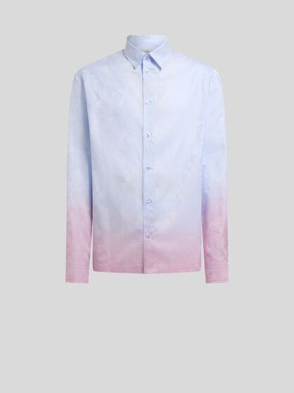 CAMICIA JACQUARD IN COTONE CON MOTIVO PAISLEY SFUMATO
