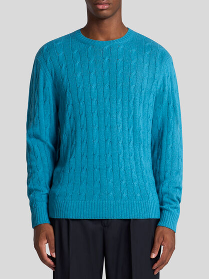 CABLE-KNIT CASHMERE SWEATER