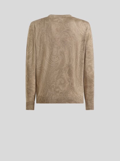 PRINTED SILK AND CASHMERE SWEATER