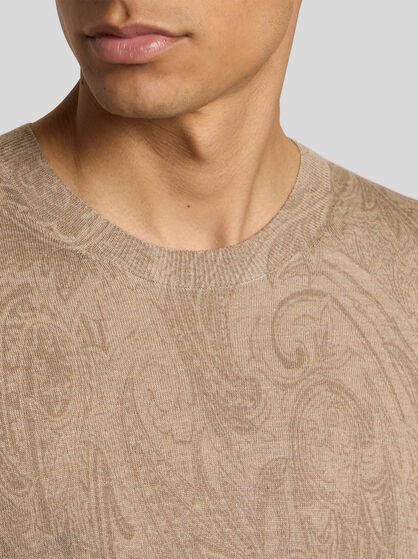 PRINTED SILK AND CASHMERE SWEATER