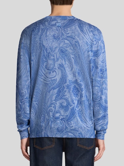 PRINTED SILK AND CASHMERE SWEATER