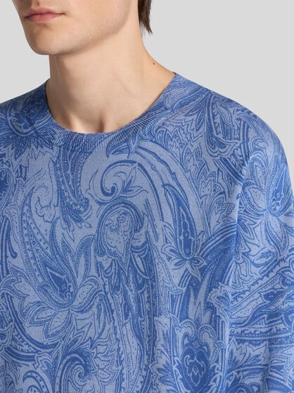 PRINTED SILK AND CASHMERE SWEATER