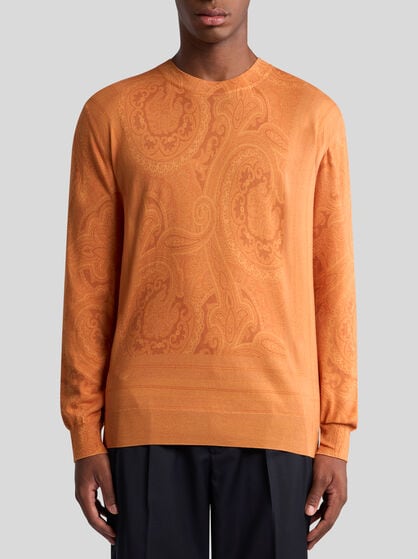 PAISLEY SILK AND CASHMERE SWEATER