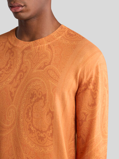 PAISLEY SILK AND CASHMERE SWEATER
