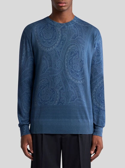 PAISLEY SILK AND CASHMERE SWEATER
