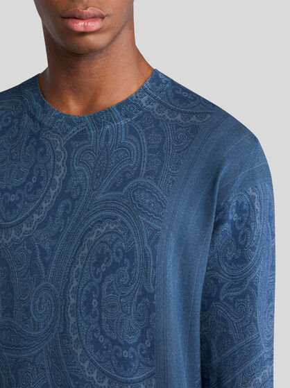 PAISLEY SILK AND CASHMERE SWEATER