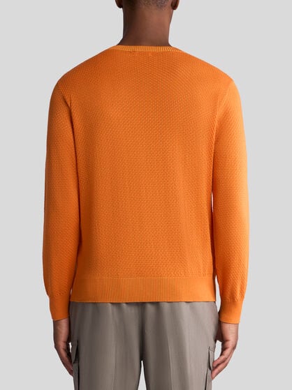 COTTON-BLEND SWEATER WITH MICRO-PATTERN