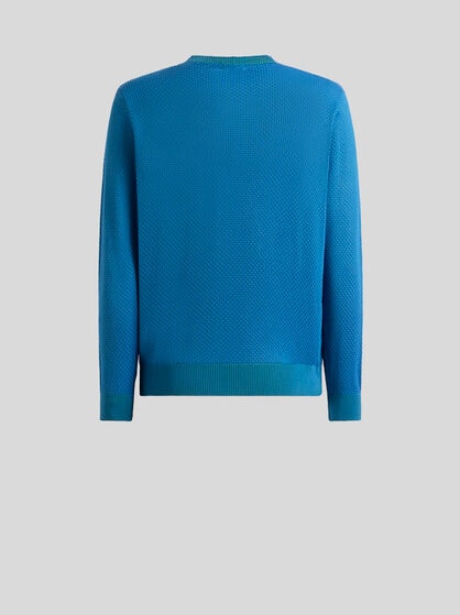 COTTON-BLEND SWEATER WITH MICRO-PATTERN